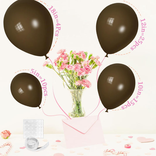 Brown Balloons, Scmdoti Brown Tan Balloons Different Sizes 18 12 10 5 Inches, Browns Balloon Garland Arch for Birthday Baby Shower Graduation Wedding Anniversary Party Decorations(DarkBrown)