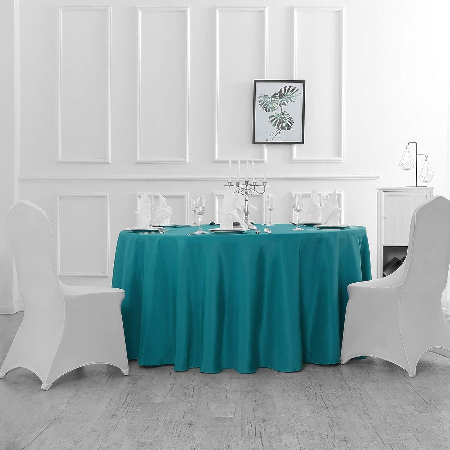 70 inch Round Tablecloth Washable Polyester Table Cloth Decorative Table Cover for Wedding Party Dining Banquet（70 inch,Teal）