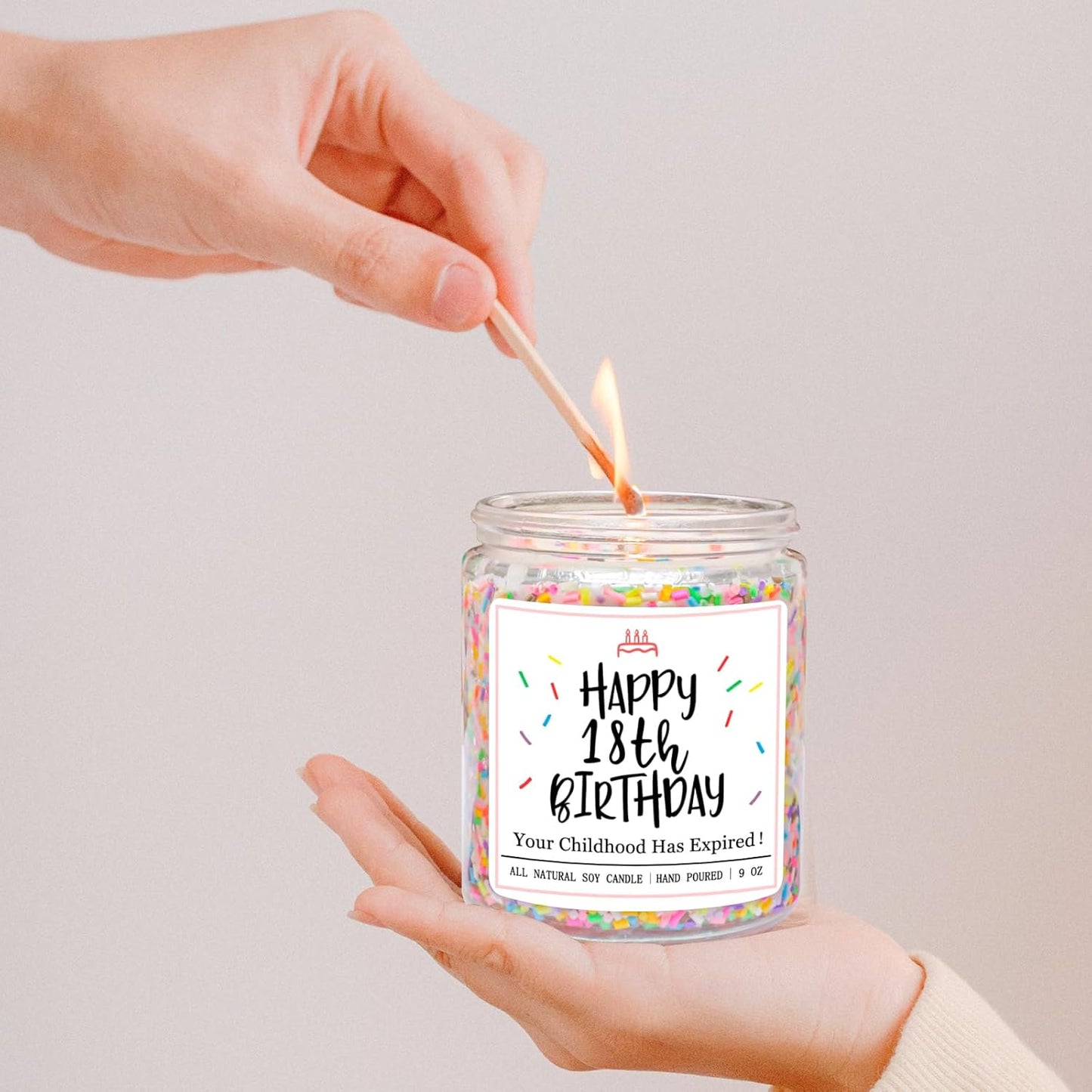 Homsolver 18th Birthday Gifts for Girls Boys, Vanilla Scent Ideas 18th Birthday Candles for Sister, Daughter, Best Friends, Handmade Aromatherapy with 50+ Hour Burn Time, Funny Birthday Decorations