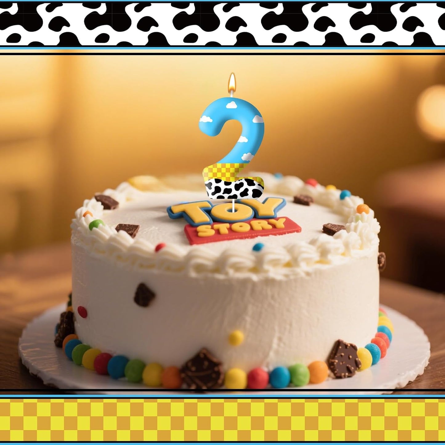 Toy Inspire Game Story Birthday Candles for Kids -Toy Themed Cake Topper Decorations,Party Supplies for Children's Birthday Celebrations(Number 2)