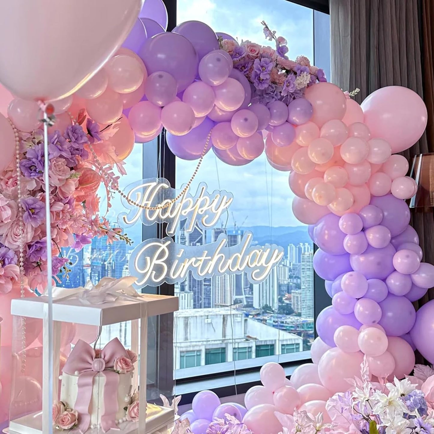 105pcs Pink Balloons 12inch Party Latex Balloons for Boys Girls Birthday Baby Shower Gender Reveal Wedding Sunflower Party Decorations