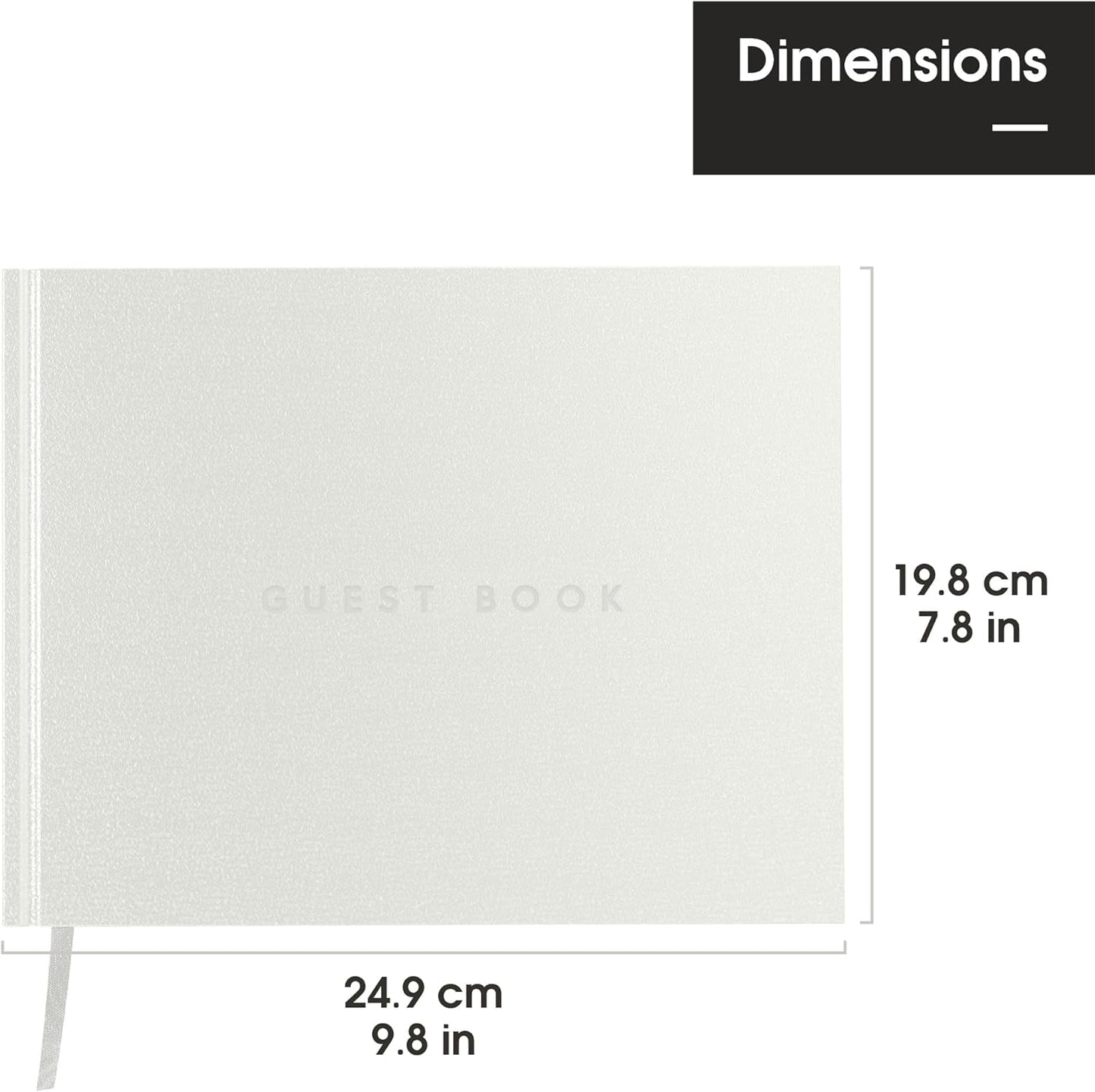 Useful Co. Classic White Guest Book, Guest Book Alternative for Party, Sign in Book, Vacation Home, Funeral Guest Book, Hardbound Guestbook, Leather Cover, 112 Pages, 9 x 7 Inches - White