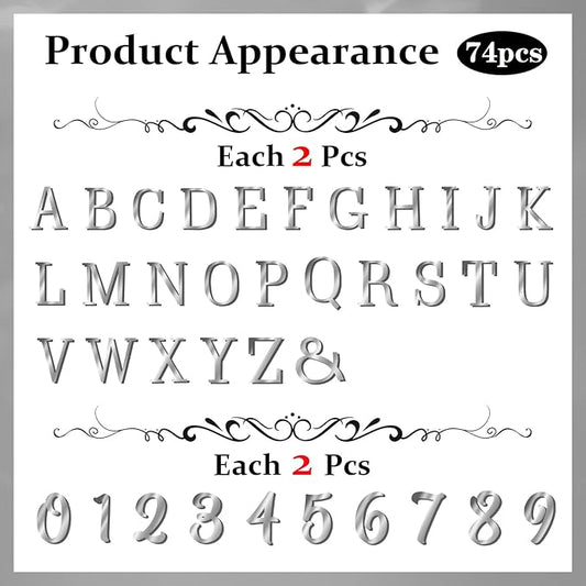 74 PCS Custom Cake Topper Name Silver Acrylic Letters DIY Personalized A-Z & 0-9 Number Alphabet Cake Decoration For Wedding Anniversary Baby Shower Party Birthday Supplies