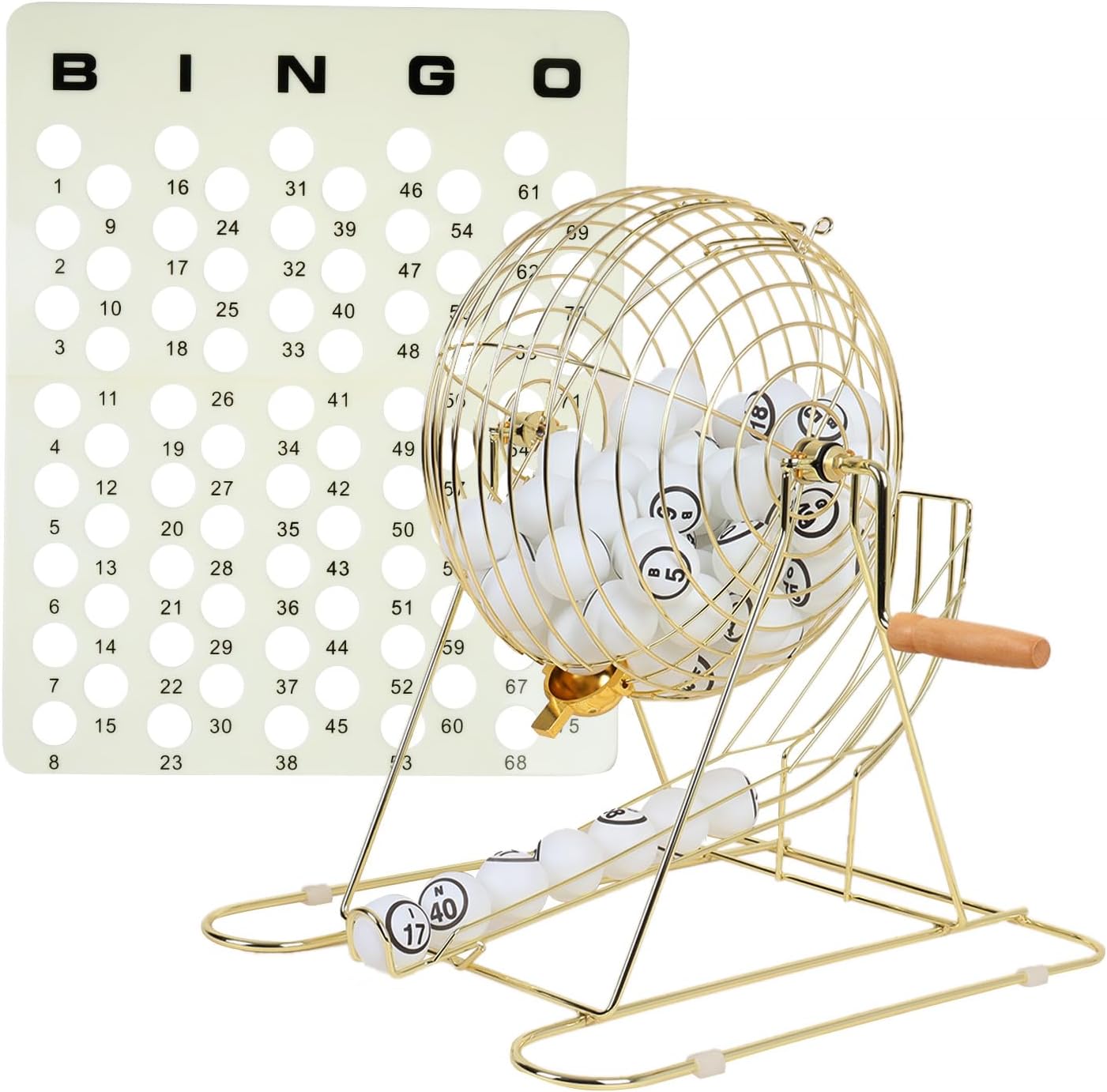 GSE Games & Sports Expert Professional Bingo Game Set with X-Large Cage, 1.5" Ping Pong Size Balls, Master Board. Great for Large Groups, Parties, Game Night