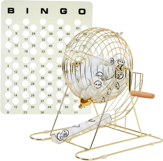 GSE Games & Sports Expert Professional Bingo Game Set with X-Large Cage, 1.5" Ping Pong Size Balls, Master Board. Great for Large Groups, Parties, Game Night