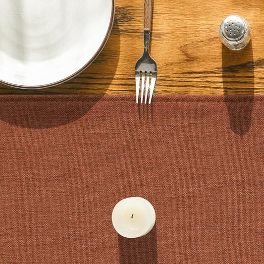 Artoid Mode Rusty Orange Table Runner, Seasonal Fall Thanksgiving Washable Kitchen Dining Table Decoration for Home Party Decor 13x90 Inch
