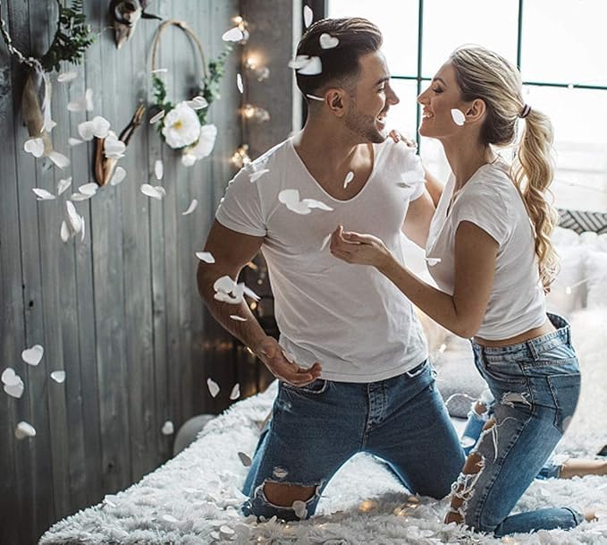 White Tissue Paper Heart Confetti 1 inch Biodegradable Confetti Paper for Wedding Party Filled Balloon or Table Decor Pack of 4000