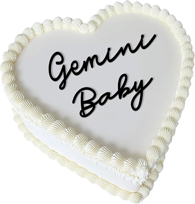 Libra Cake Topper – Zodiac Birthday Decoration for Libra Season, Horoscope Party Supplies for Baby or Adult Birthday (gemini baby black)