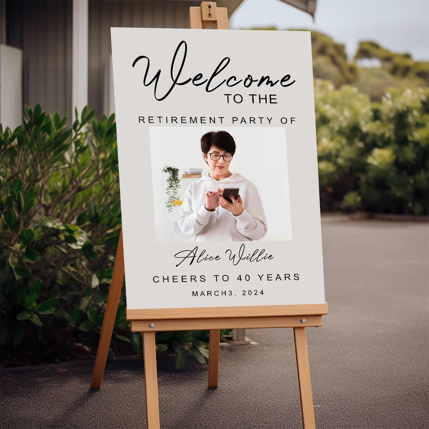 Retirement Celebration Welcome Board - Customizable Photo Sign, Party Template, Printable Design