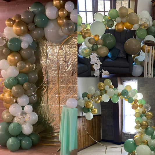 Green and Gold Balloons Sage Green Gold Confetti Balloons for Jungle Safari Party Lion Birthday Decorations Retro Olive Balloons for Arch 60PCS 12INCH Pastel Green Latex Helium Balloon Wild Animal