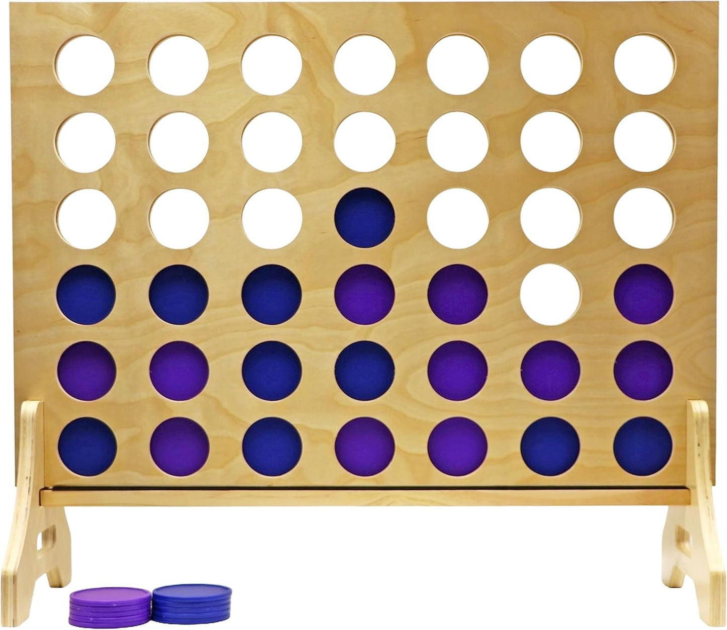 Tailgating Pros Premium Giant Four in a Row with Carrying Case - Jumbo Oversized Outdoor Yard Game - Connect Multiple Pucks in a Row to Win - Many Puck Colors Available!