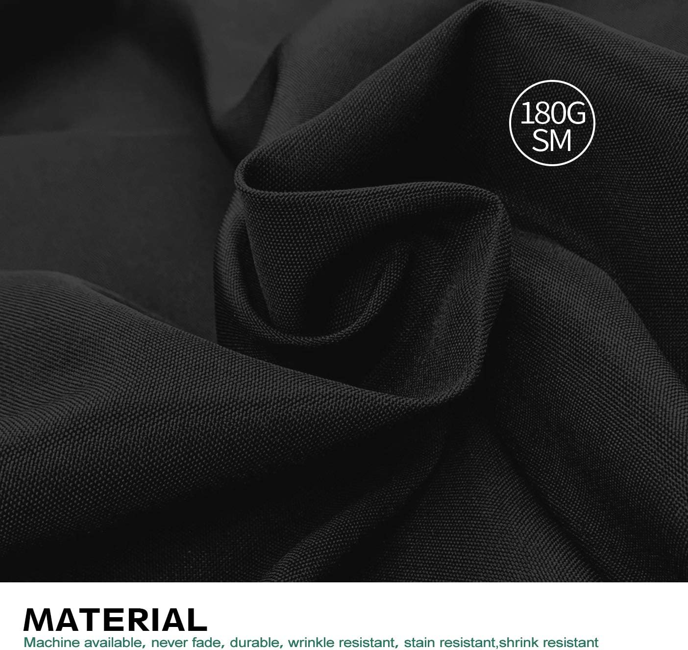 Surmente Black Tablecloth 60 x 102-inch Rectangular Polyester Table Cloth for Weddings, Banquets, or Restaurants