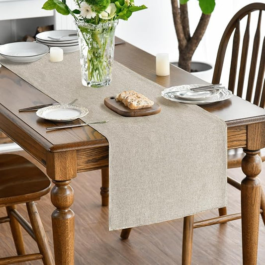 Artoid Mode Light Brown Table Runner, Seasonal Fall Washable Kitchen Dining Table Decoration for Home Party Decor 13x60 Inch