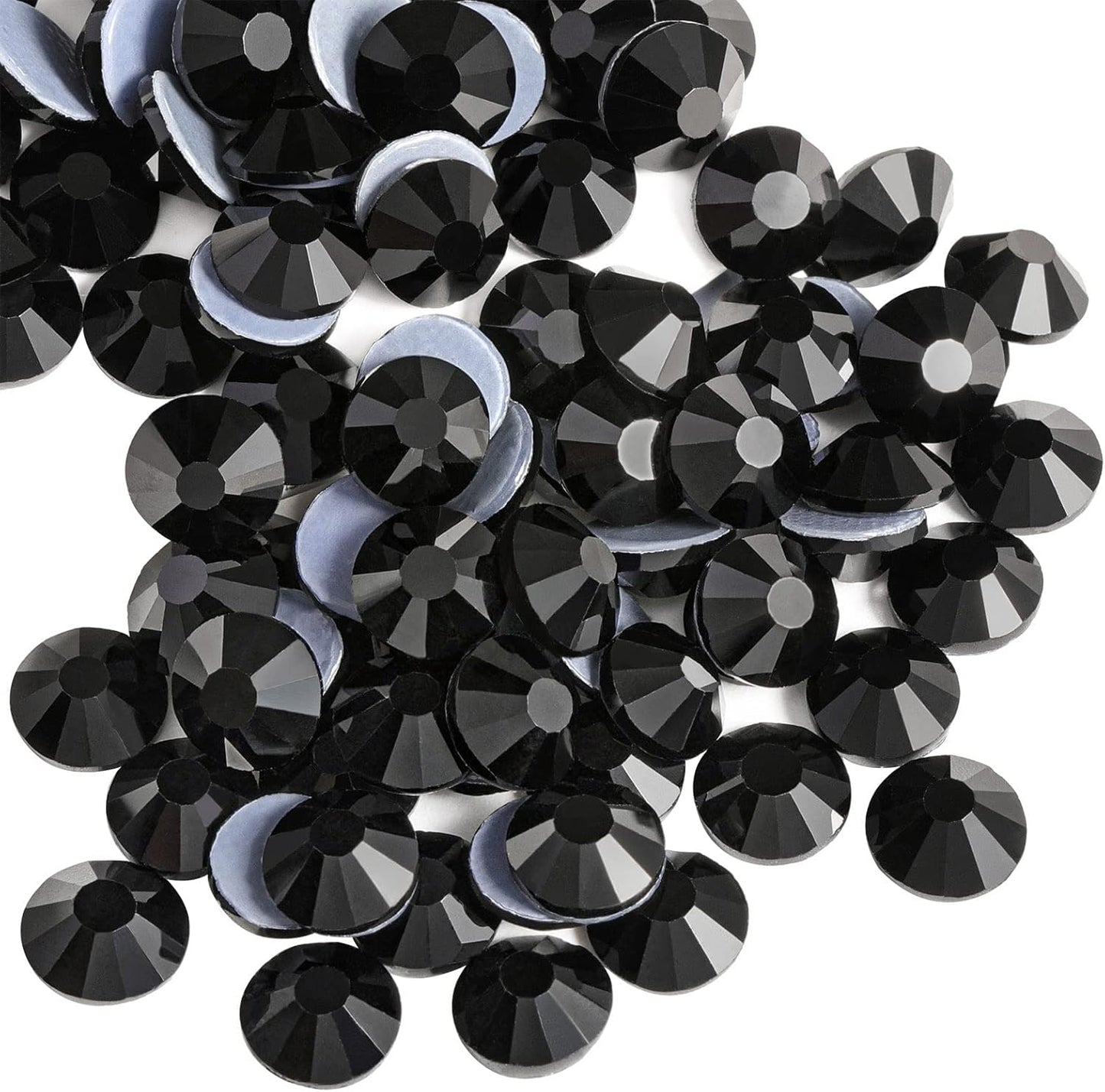 Beadsland Hotfix Rhinestones, 2880pcs Flatback Crystal Rhinestones for Crafts Clothes DIY Decoration, Black, SS8, 2.3-2.5mm