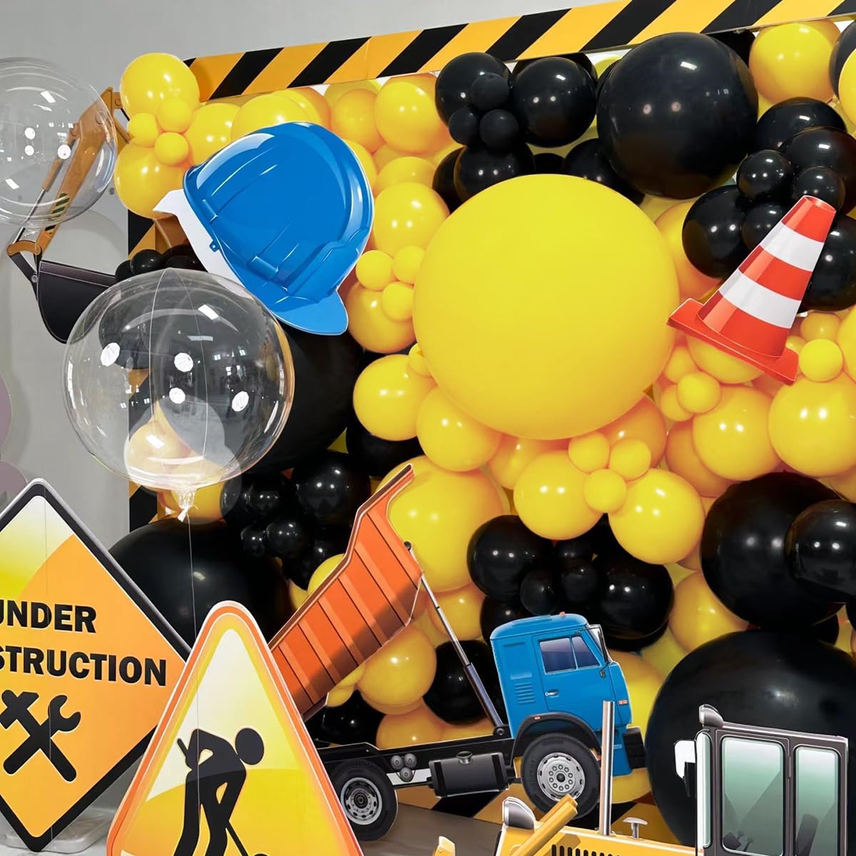 Black and Yellow Balloon Arch Kit, 151Pcs Yellow Black Bobo Balloons Garland 18 12 10 5 inch for Baby Shower Birthday Bee Bumblebee Themed Party Decoration