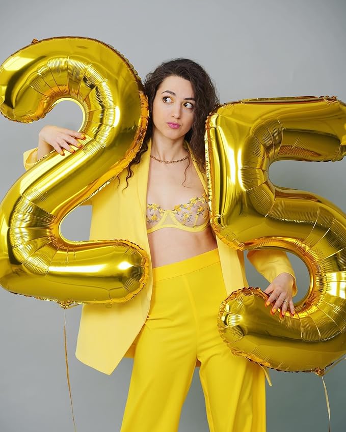 Gold Number 12 Balloon 40 inch, 12 Number Balloons, 12th Gold Birthday Decorations, 12 Year Old Girls Boys Golden Party Supplies