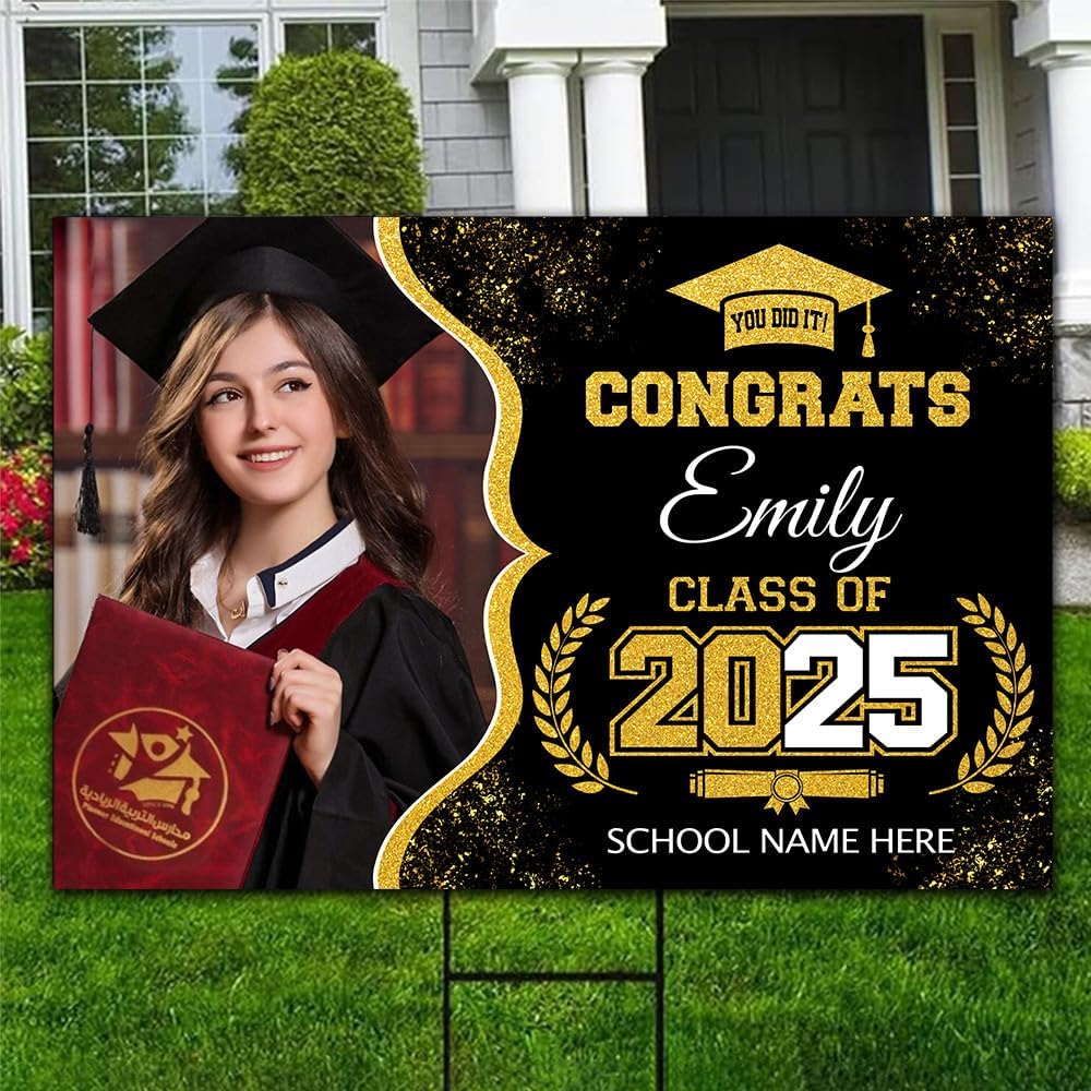Personalized Graduation Yard Signs, Class of 2025 Sign, Graduation Senior Sign 2025, Graduate Yard Sign, Graduation Decorations Sign, High School Grad, College Graduation Sign #9