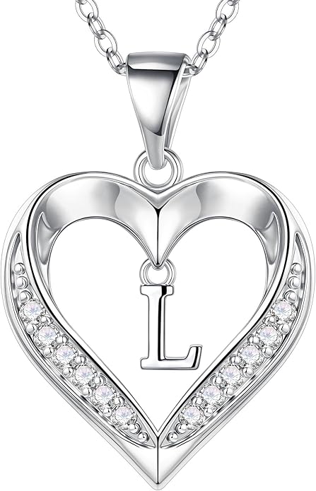 TURANDOSS Valentines Day Gifts for Kids Teen Girls - Heart Initial Necklaces, Dainty 14K Gold Plated CZ Heart Letter A-Z Pendant Necklace Trendy Jewelry Valentines Day Gifts for Wife Girlfriend