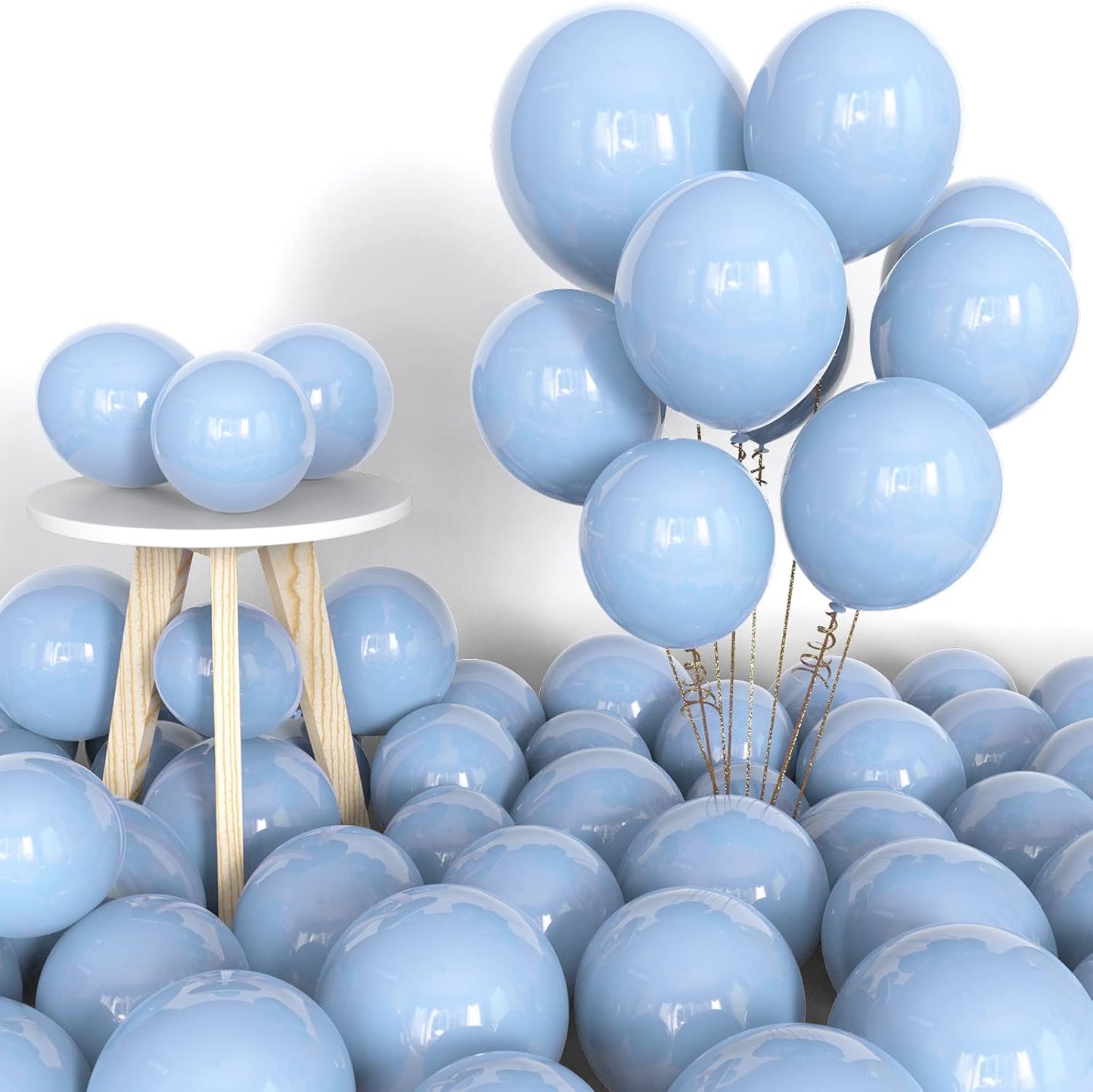Labeol 151PCS Light Blue Balloons 18/12/10/5 Inch Blue Balloons Party Latex Balloons Garland Balloon Arch for Birthday Baby Shower Wedding Bachelorette Anniversary Halloween Decorations