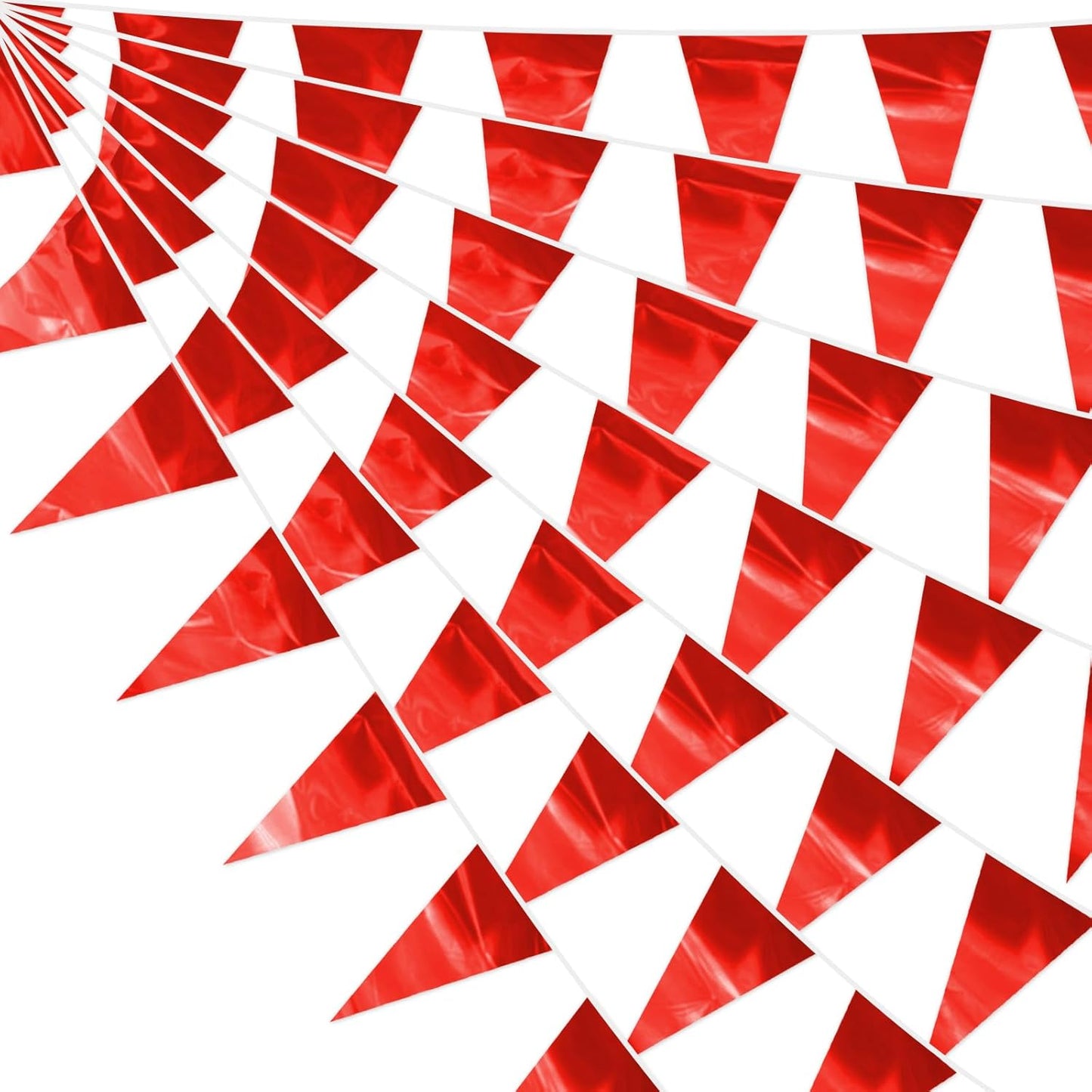 32.8FT Red Glitter Triangle Pennant Banner Flag Metallic Bunting Fabric Garland for Christmas Graduation Wedding Engagement Anniversary Bachelorette Birthday Bridal Shower Valentine's Party Decor