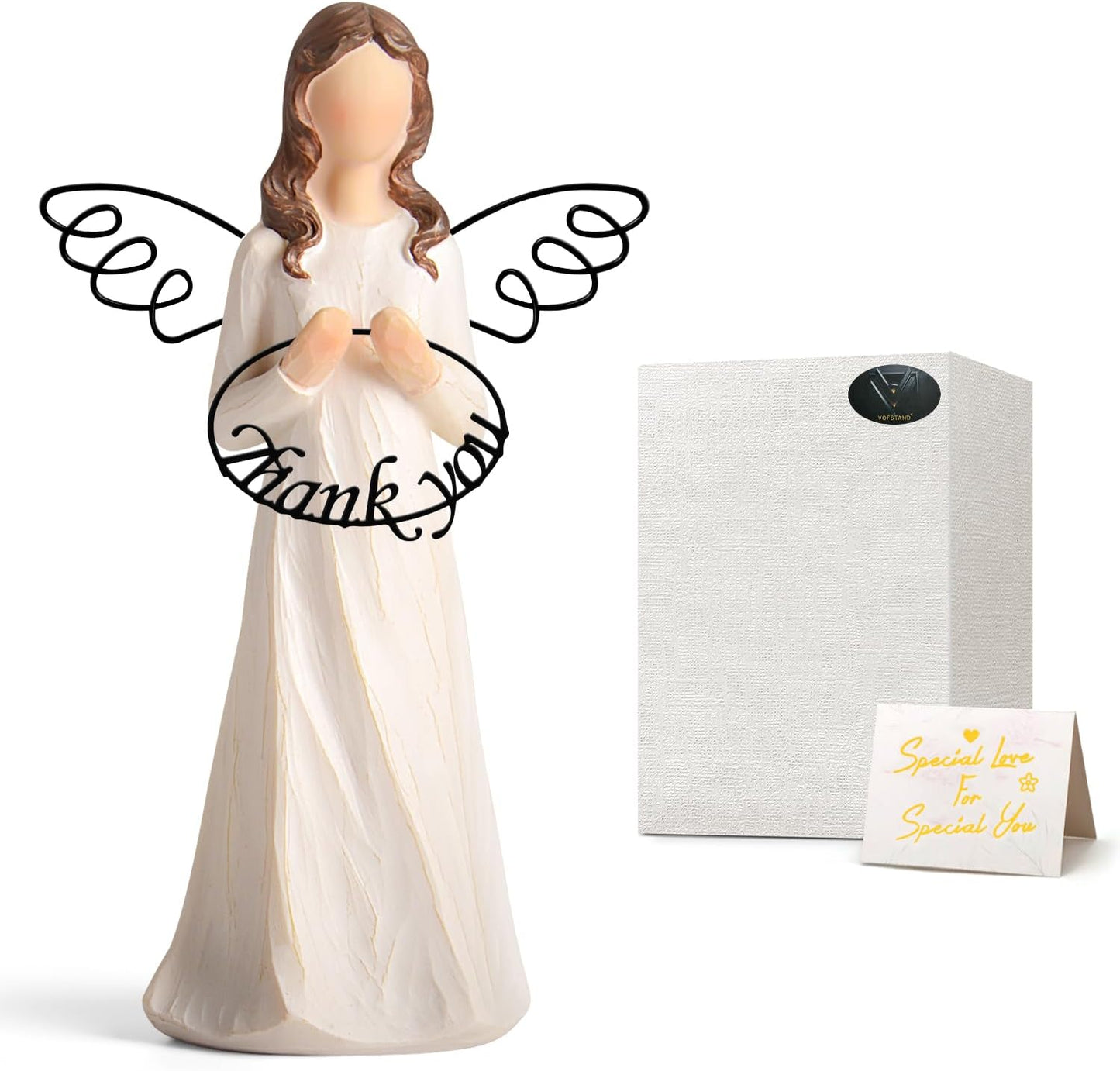 Thank You Angel Figure - Teacher Gifts for Women: Coworkers, Boss, Nurse, Doctor, Colleague - Hand-Painted Angel Figurines