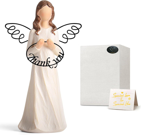 Thank You Angel Figure - Teacher Gifts for Women: Coworkers, Boss, Nurse, Doctor, Colleague - Hand-Painted Angel Figurines