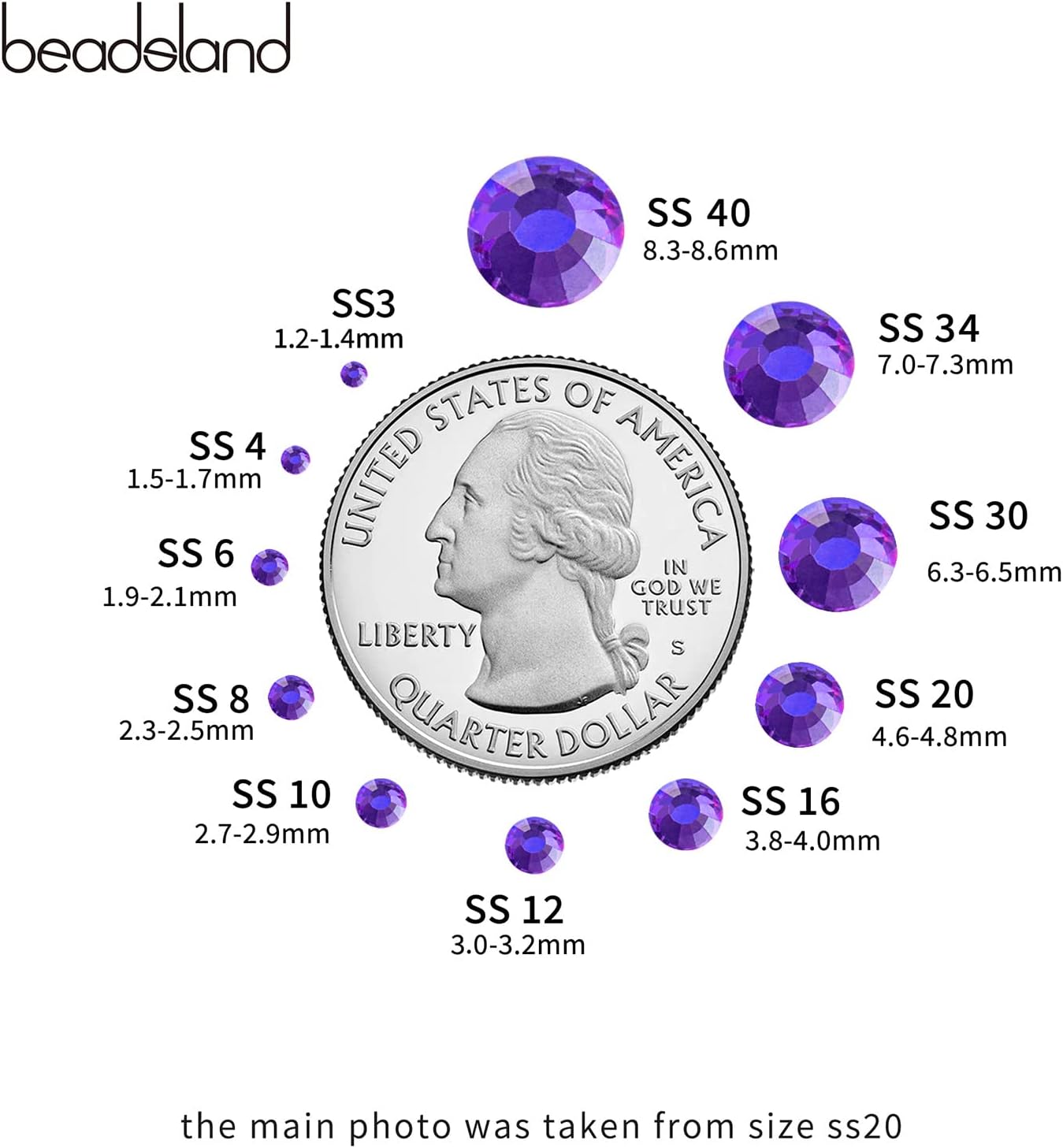 Beadsland Hotfix Rhinestones, 2880pcs Flatback Crystal Rhinestones for Crafts Clothes DIY Decorations, Purple Velvet, SS10, 2.7-2.9mm