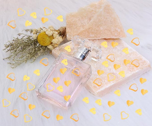 ONLYKXY 1200Pcs Love Heart Shaped Confetti, Table Wedding Decoration, Glitter Confetti for Wedding Party (Glitter Orange)