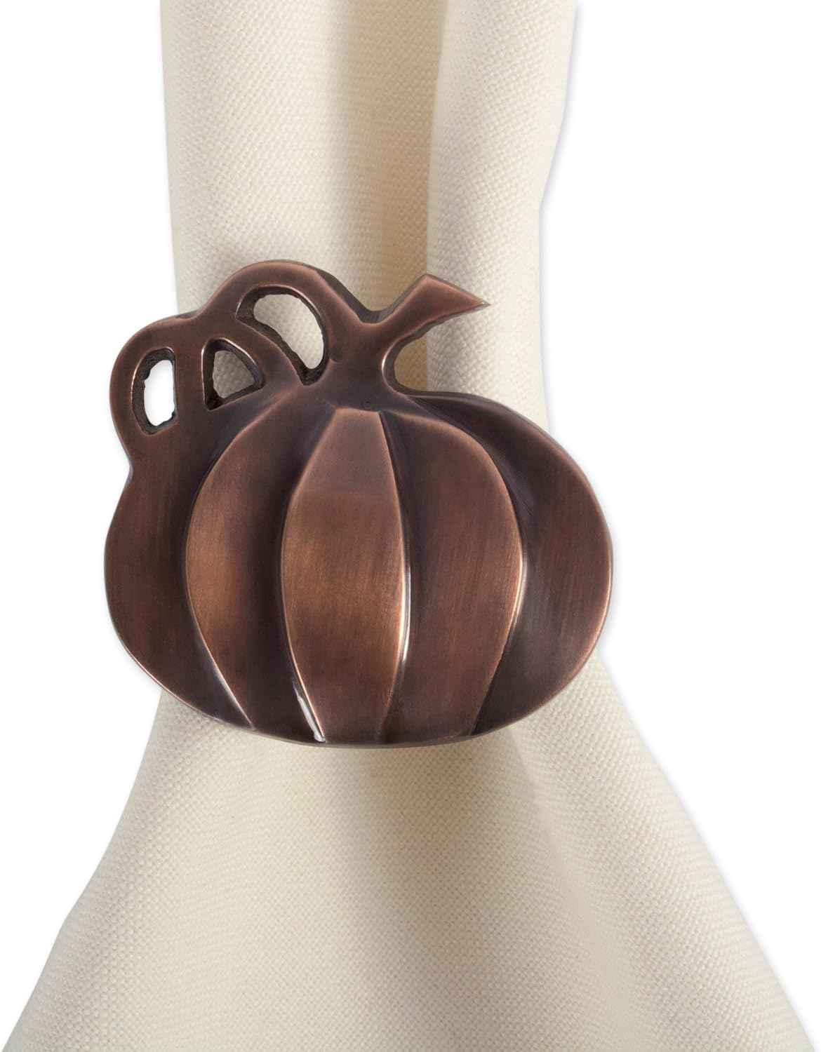 DII Christmas Thanksgiving Holiday Tabletop Décor Collection Decorative Napkin Ring Holder Set, 2" Diameter, Rustic Harvest Pumpkin, 6 Piece