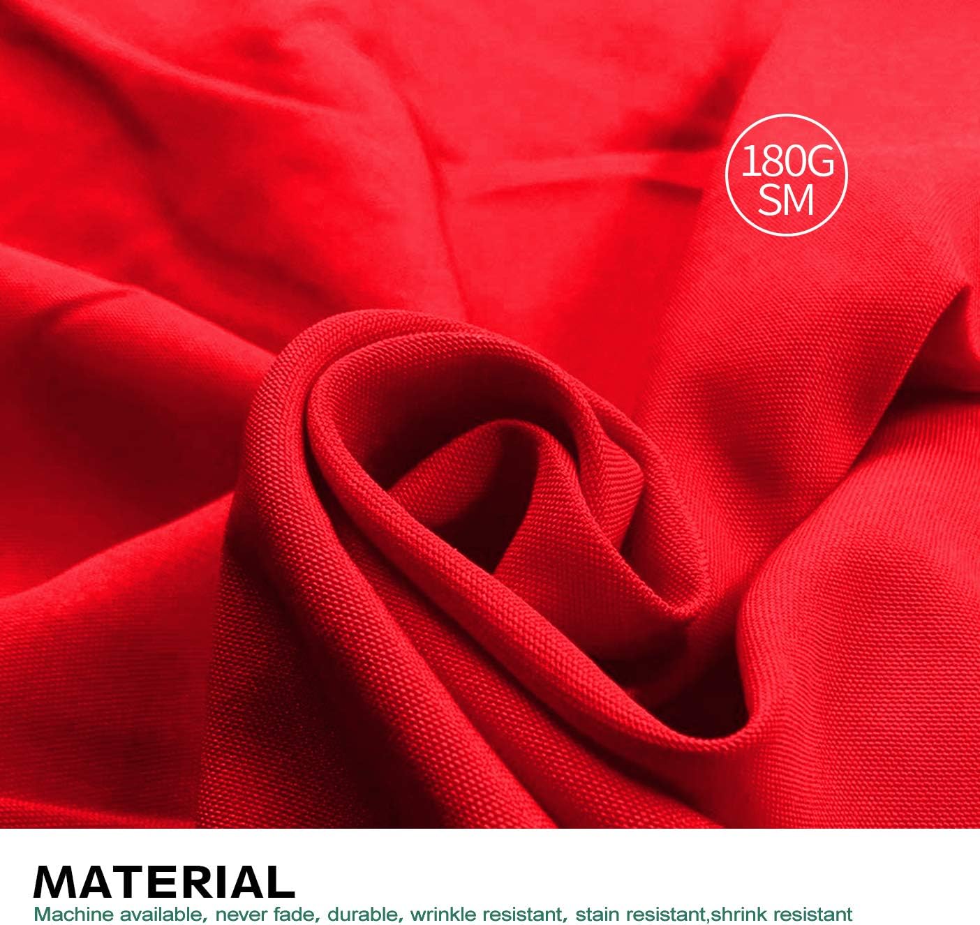 Surmente Red Christmas Tablecloth 90 x 132-inch Rectangular Polyester Table Cloth for Weddings, Banquets, or Restaurants