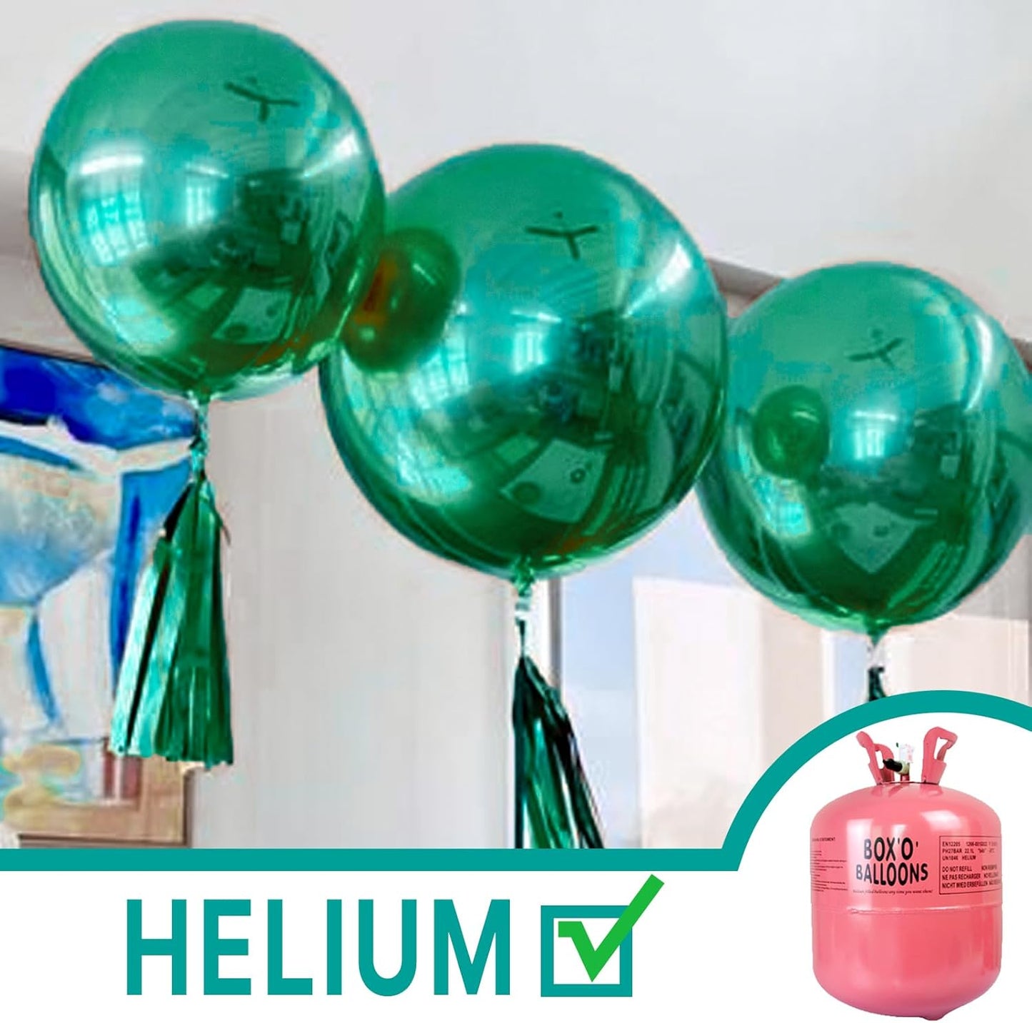 PartyWoo Metallic Green Balloons 4 pcs 36 Inch Extra Large Big Jumbo Giant Chrome Green Latex Helium Balloons for Graduation Jungle Safari Forest Baby Shower Birthday Party Decorations Green-G103