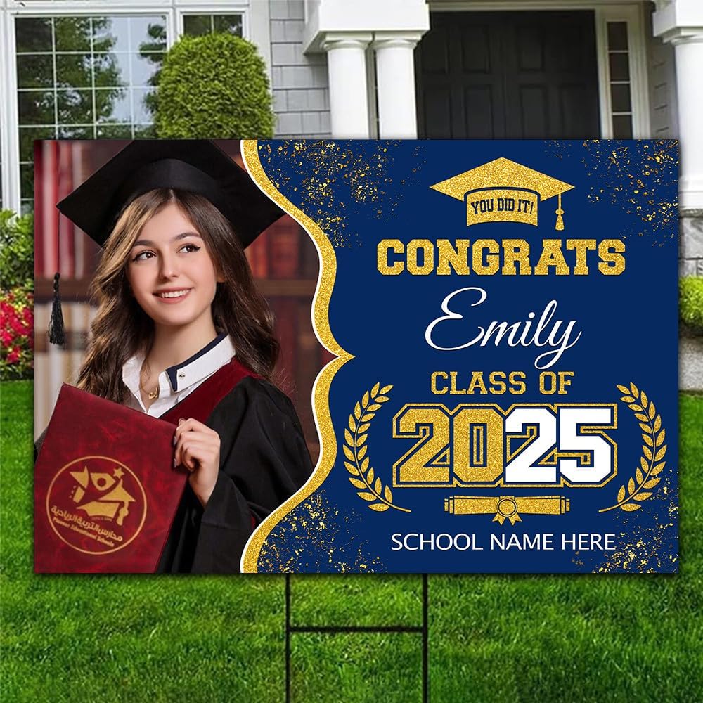 Personalized Graduation Yard Signs, Class of 2025 Sign, Graduation Senior Sign 2025, Graduate Yard Sign, Graduation Decorations Sign, High School Grad, College Graduation Sign #9