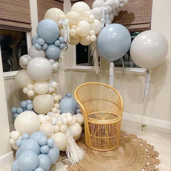 Sand White Balloons 12 inch, Cream Beige Latex Balloons 50pcs Party Balloon for Wedding Gender Reveal Baby Shower Birthday Party Decorations