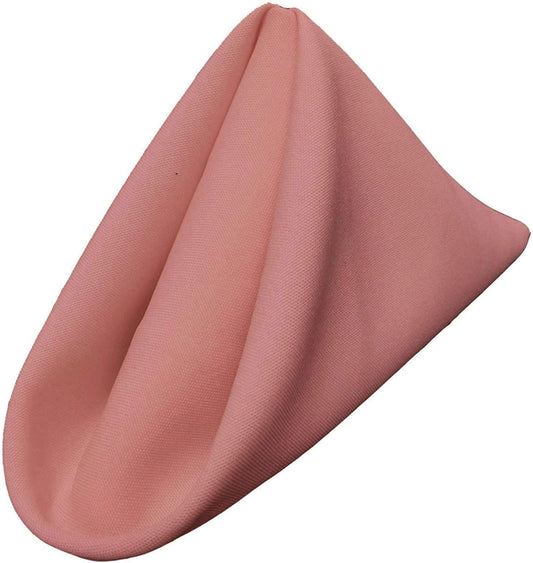 LA Linen 10-Pack Poly Poplin Napkin, Soft Cloth Napkins, Washable Reusable Napkins, Stain and Wrinkle Resistance Table Napkins for Dinner, Wedding, Parties, 18 by 18-Inch, Dusty Rose