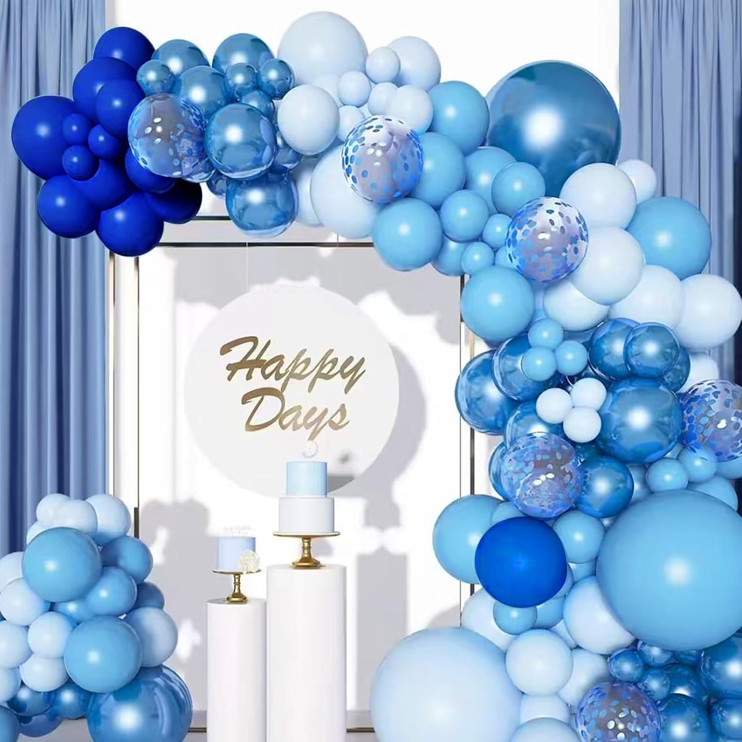 Multi-Blue Balloons Set,60pcs 12 inch multi-blue Balloons Kit for Birthday,Baby Shower,Wedding,Graduation Party Decorations