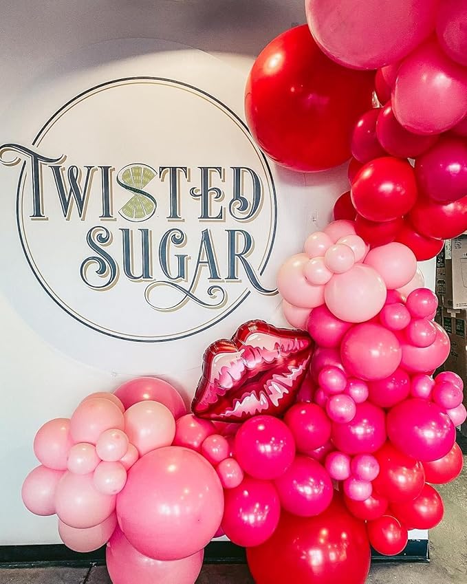 Valentines Day Balloons Garland Arch Kit -171Pcs Different Size Hot Pink and Pink with Heart Metallic Rose Gold White Balloon for Valentine's Day Galentine's Day Anniversary Party Decorations