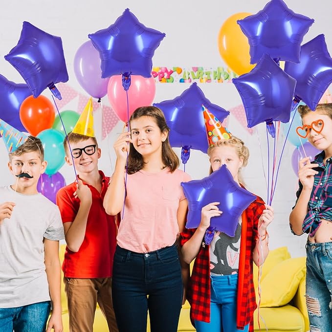 20 Pcs Purple Star Balloons,18 Inch Star Foil Balloons,Stars Shaped Balloon Mylar Helium Balloon for Birthday Party Anniversary Wedding Baby Shower Decorations (Purple)