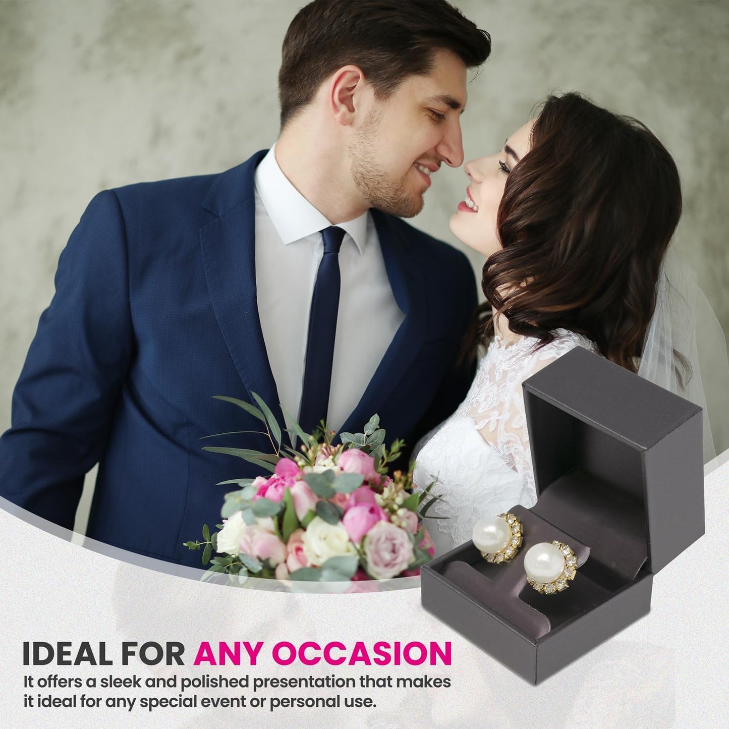 Novel Box Earring Tree Purple Jewelry Box 2.37x2.37x1.87 Inches - Earrings Gift Box for Proposal Wedding Engagement - Faux Leatherette Jewelry Display Box - Gift Presentation Boxes for Earrings