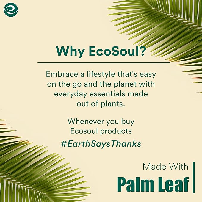ECO SOUL 10 Inch Disposable Palm Leaf Plates [100 Pack] Premium Food-Safe Heavy Duty Compostable Bamboo Paper Plates for Lunch, Dinner, Birthday, Weddings, Party, Camping & Catering Events [Square]