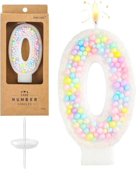 PHD CAKE Number 0 Macaron Birthday Candles, Macaron Themed Number Candles, Cake Number Candles, Party Celebration
