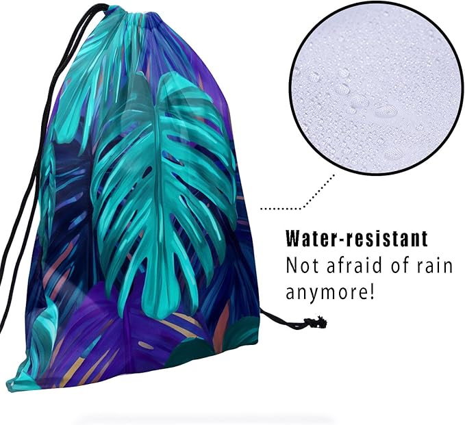 Nerxy Leaf Grip Bags for Gymnastics Tropical Leaves Grip Bag Botanical Drawstring Storage Bags