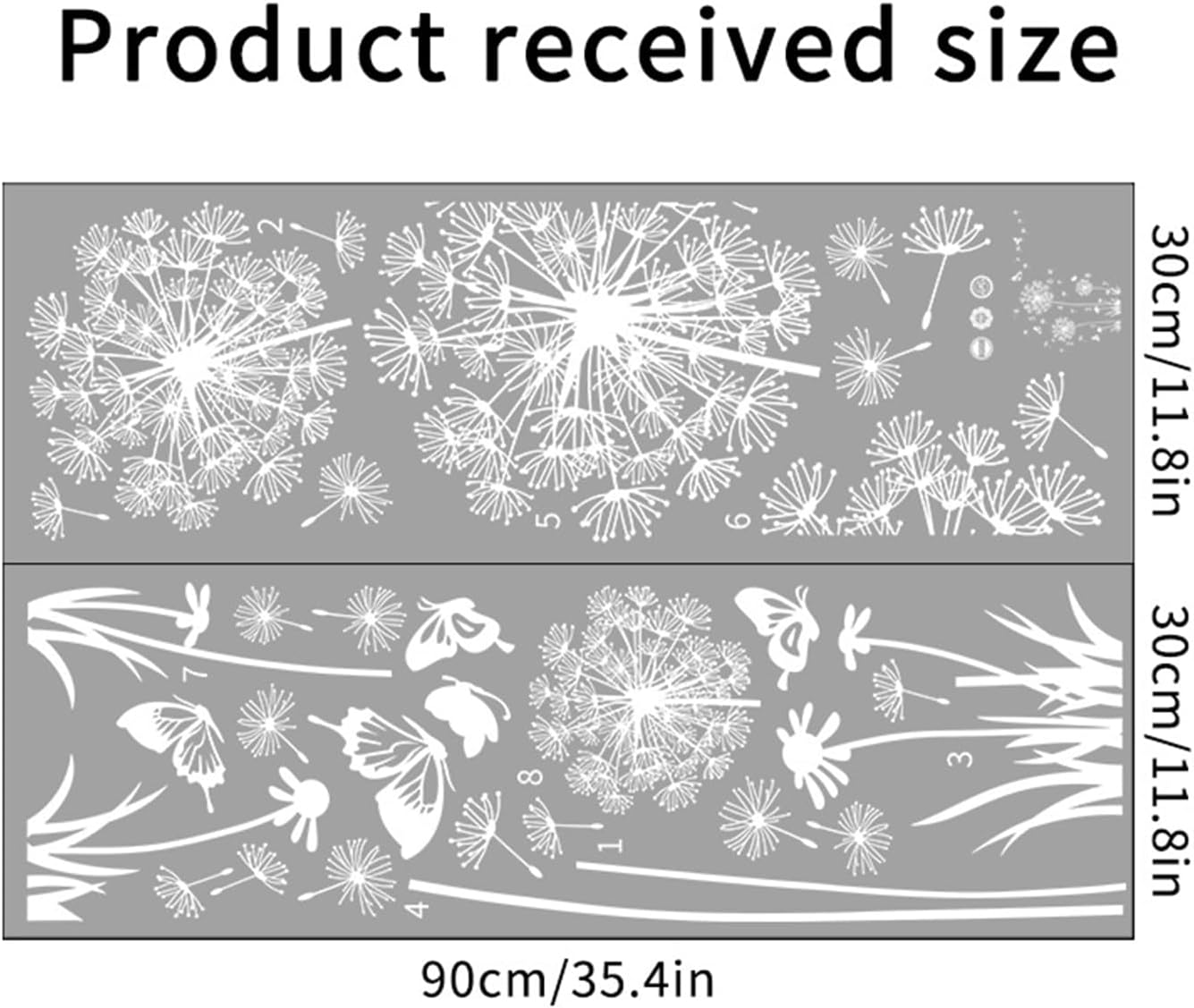 2 Set Dandelion Peel and Stick White Dandelion Stickers Large Floral Wall Stickers & Murals Vinyl Wall Art Flower Wall Decals for Bedroom, Bathroom, Living Room, Restroom