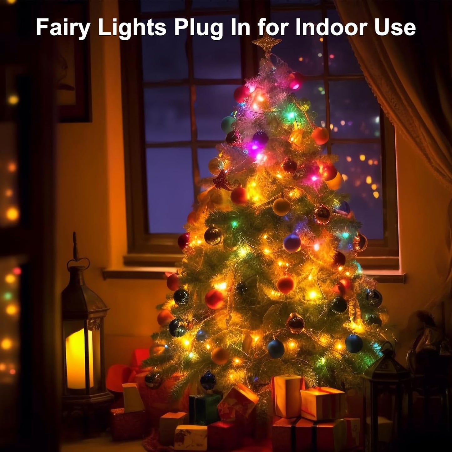 33FT 100LED Christmas Lights Plug in,Outdoor Indoor Connectable Fairy Lights with Timer and 8 Modes,Christmas Tree Lights for Garden Party Wedding Christmas Decoration(Multi-Color