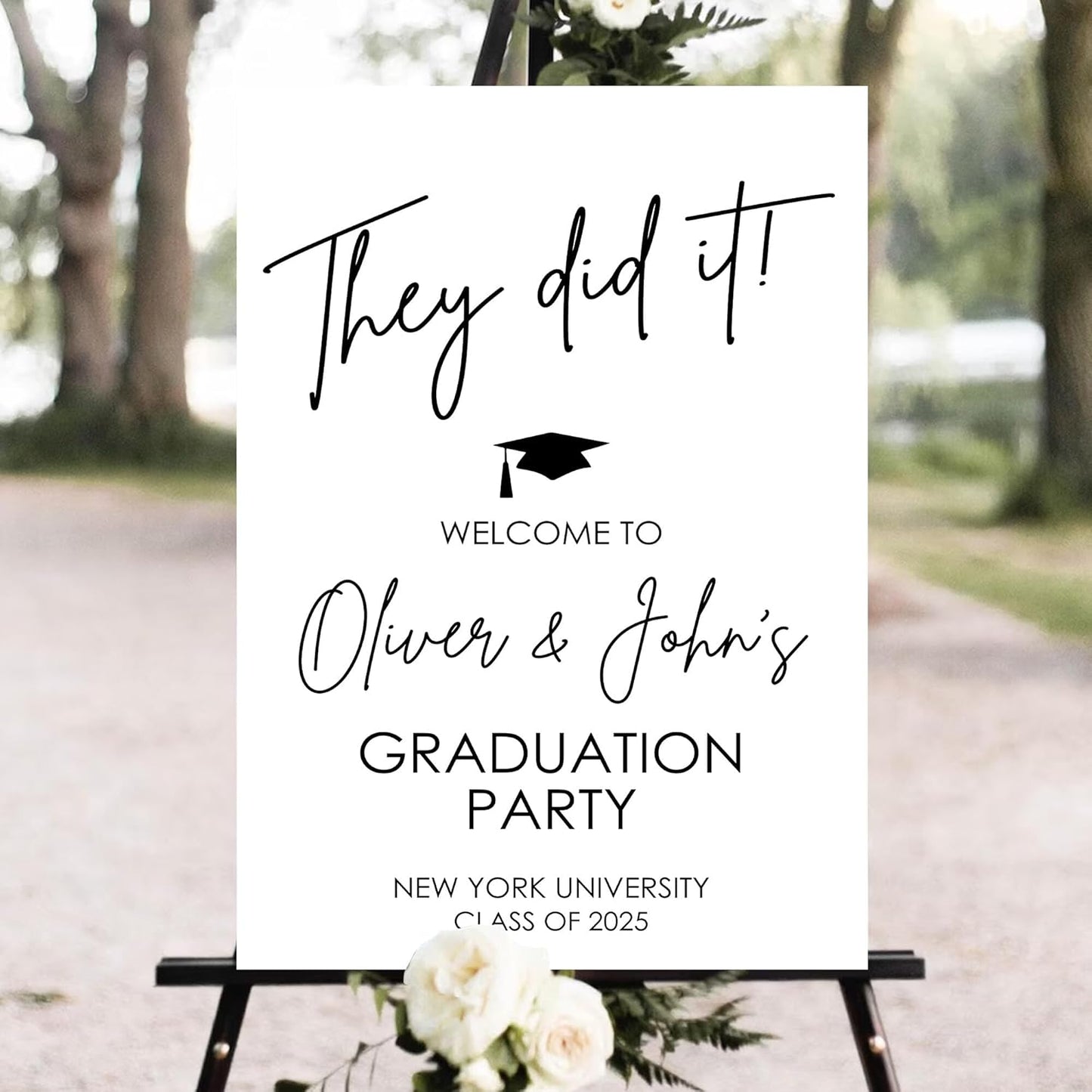Personalized Graduation Party Welcome Sign, Graduation Decorations Senior 2025 Sign, Graduation Signs Class Of 2025, High School, College Graduation, Congrats Grad Sign, They Did It Graduation Sign