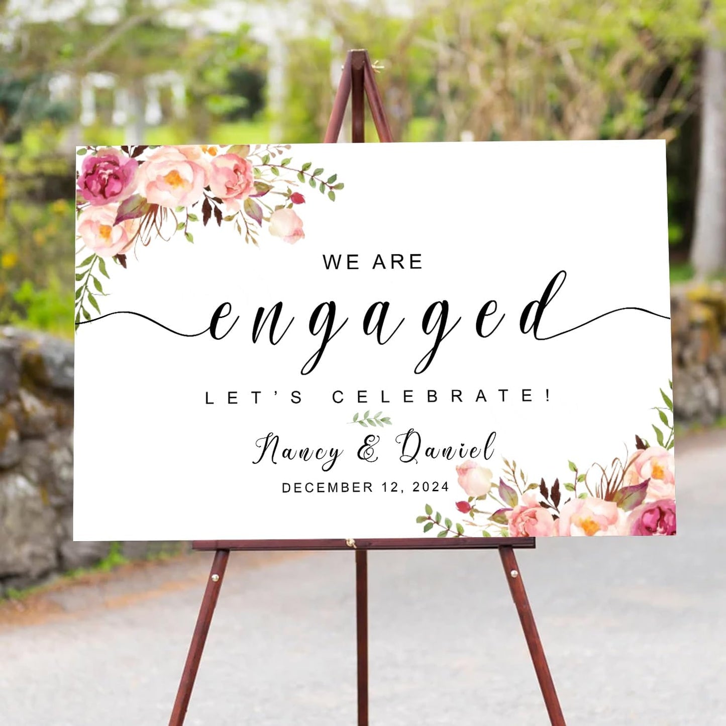 We Are Engaged Sign, Engagement Party Sign, Engagement Welcome Sign, Engagement Party Decorations, Engagement Sign With Stand, Engagement Welcome Signs For Ceremony