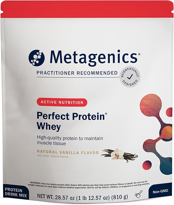Metagenics Perfect Protein - Cross-Flow Micro-Filtered Whey Isolate & Hydrolyzed Whey - 20g Protein per Serving - Supports Muscle Recovery, Energy & Metabolism - 30 Servings