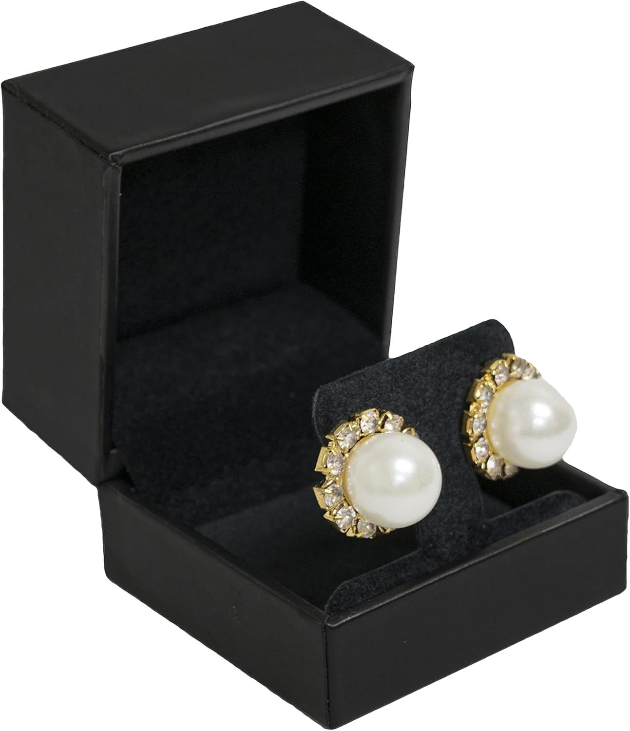 Novel Box Earring Tree Black Jewelry Box 2.37x2.37x1.87 Inches - Earrings Gift Box for Proposal Wedding Engagement - Faux Leatherette Jewelry Display Box - Gift Presentation Boxes for Earrings