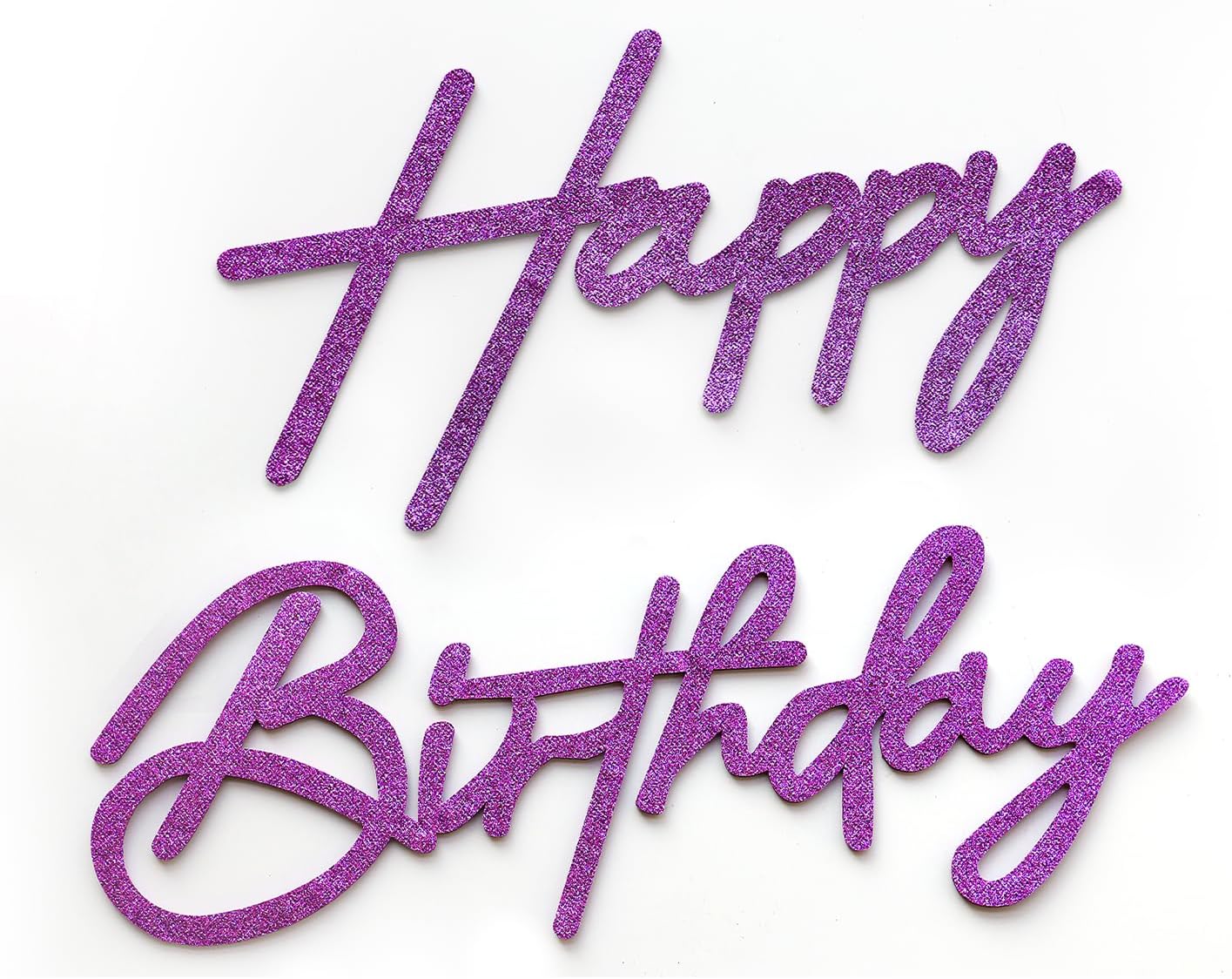 Purple Happy Birthday Sign for Backdrop - Glitter Purple Happy Birthday Letters Felt Sign Remove for Balloon Arch Party Balloon Arch Backdrop Decorations for Birthday Party Baby Shower