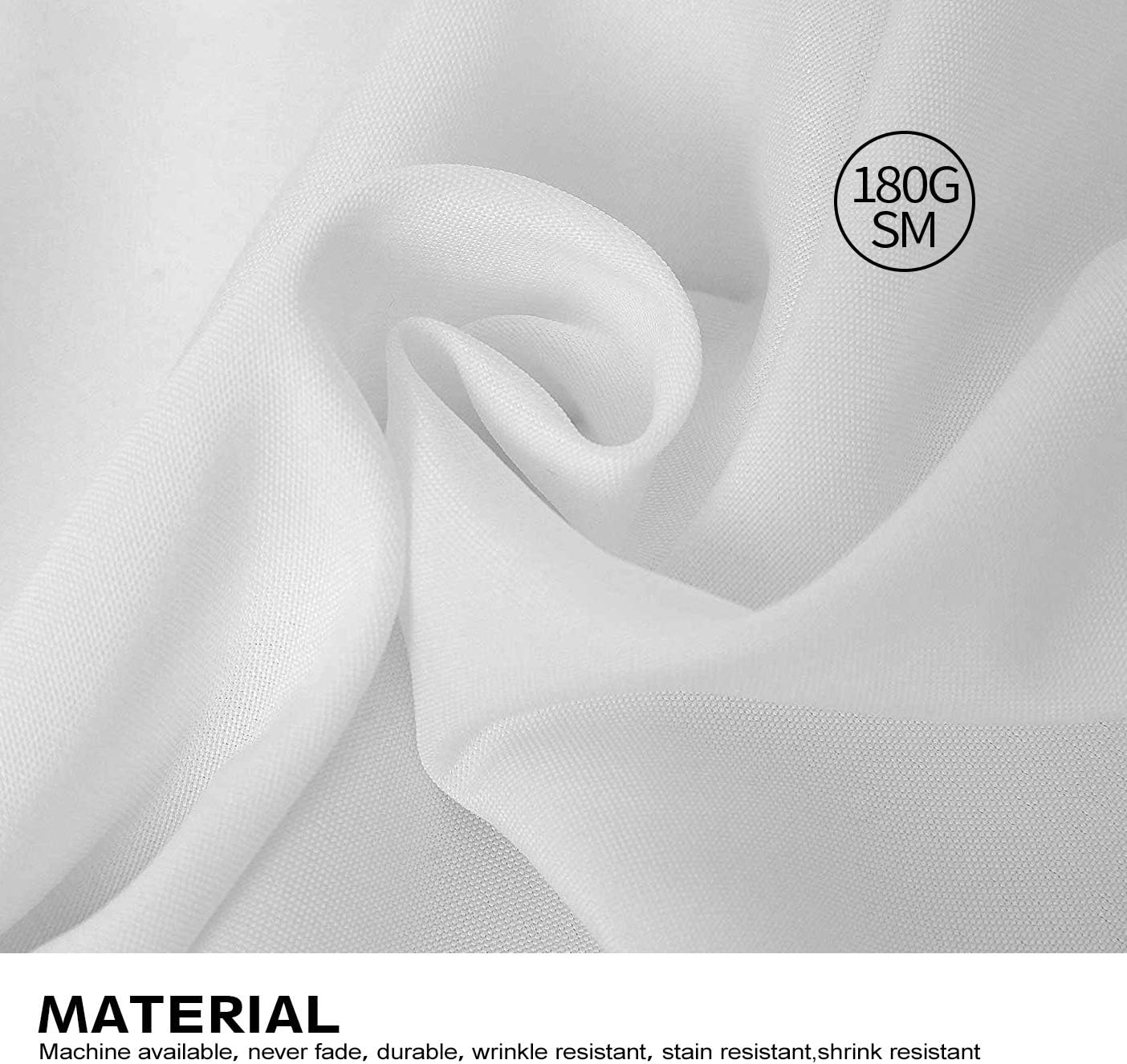 Surmente White Rectangle Tablecloth 90 x 132-inch Rectangular Polyester Table Cloth for Weddings, Banquets, or Restaurants