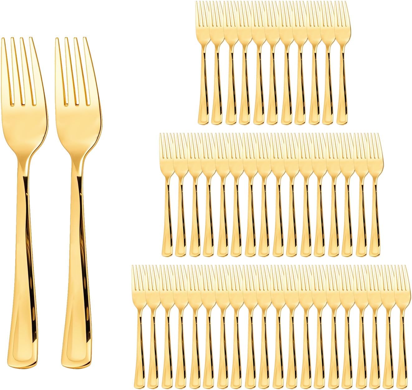 N9R 312PCS Gold Plastic Forks, Solid, Durable and Heavy Duty Plastic Forks, Perfect Utensils for Parties, Weddings and other Formal Events
